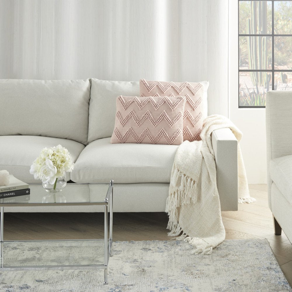 Boho Mauve Rose Textural Chevron Throw Pillow