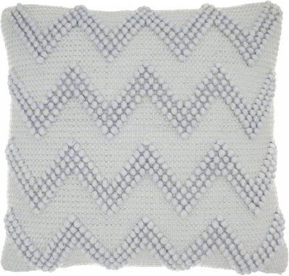 Pale Blue Chevron Detail Throw Pillow