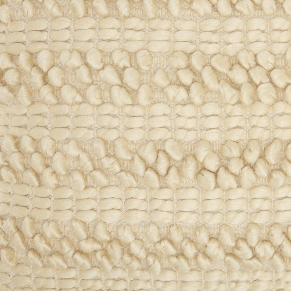 14" X 20" Cream Lumbar Throw Pillow with Pompoms And Texture