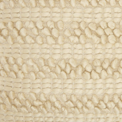 14" X 20" Cream Lumbar Throw Pillow with Pompoms And Texture