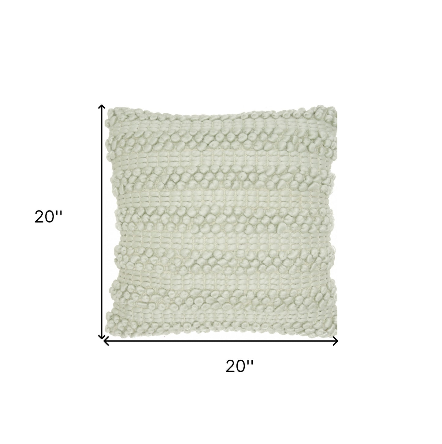 20" Mint Green Striped Throw Pillow With Texture