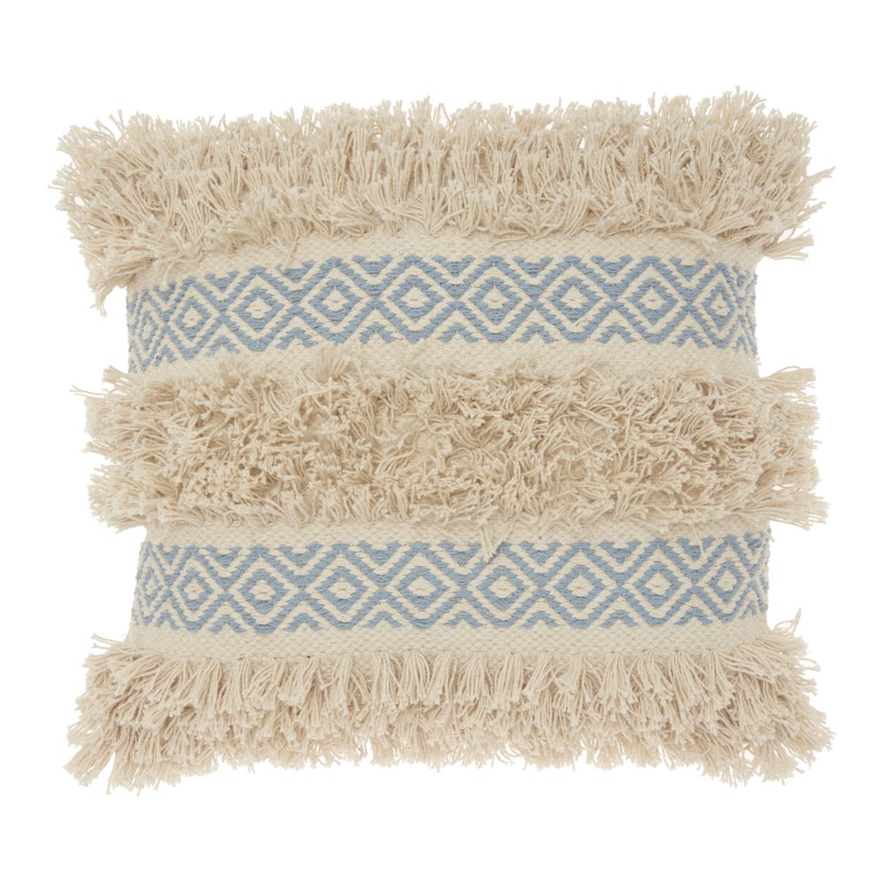 Blue Diamond Patterned Throw Pillow