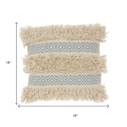 Blue Diamond Patterned Throw Pillow