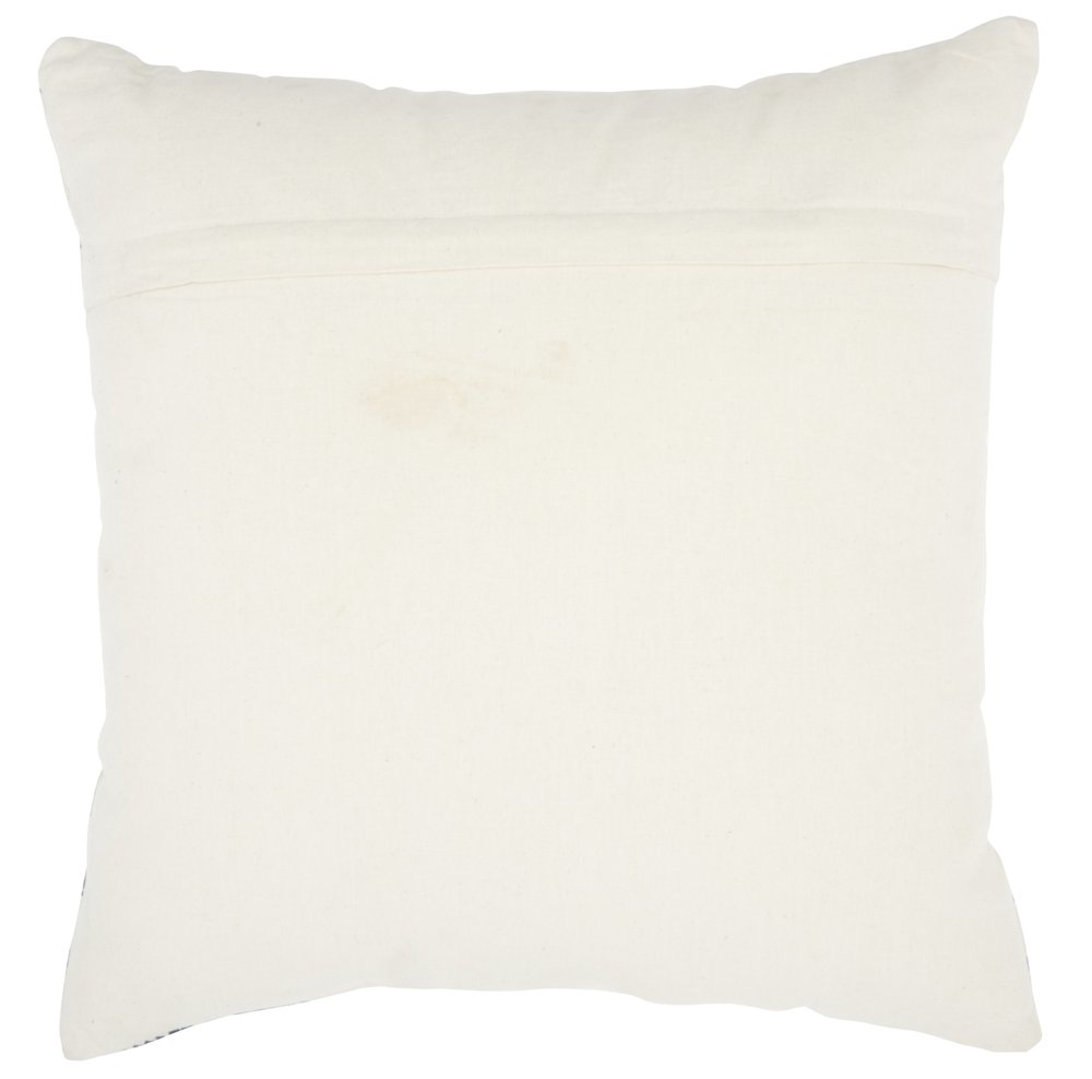 20" Ivory And Navy Blue Stars Cotton Throw Pillow