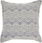 20" Indigo And Ivory Waves Throw Pillow