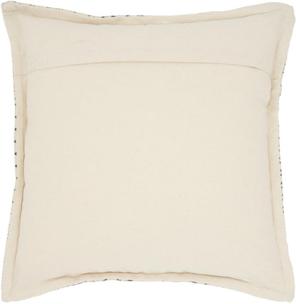 20" Indigo And Ivory Geometric Cotton Throw Pillow