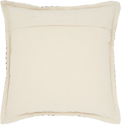 20" Indigo And Ivory Geometric Cotton Throw Pillow