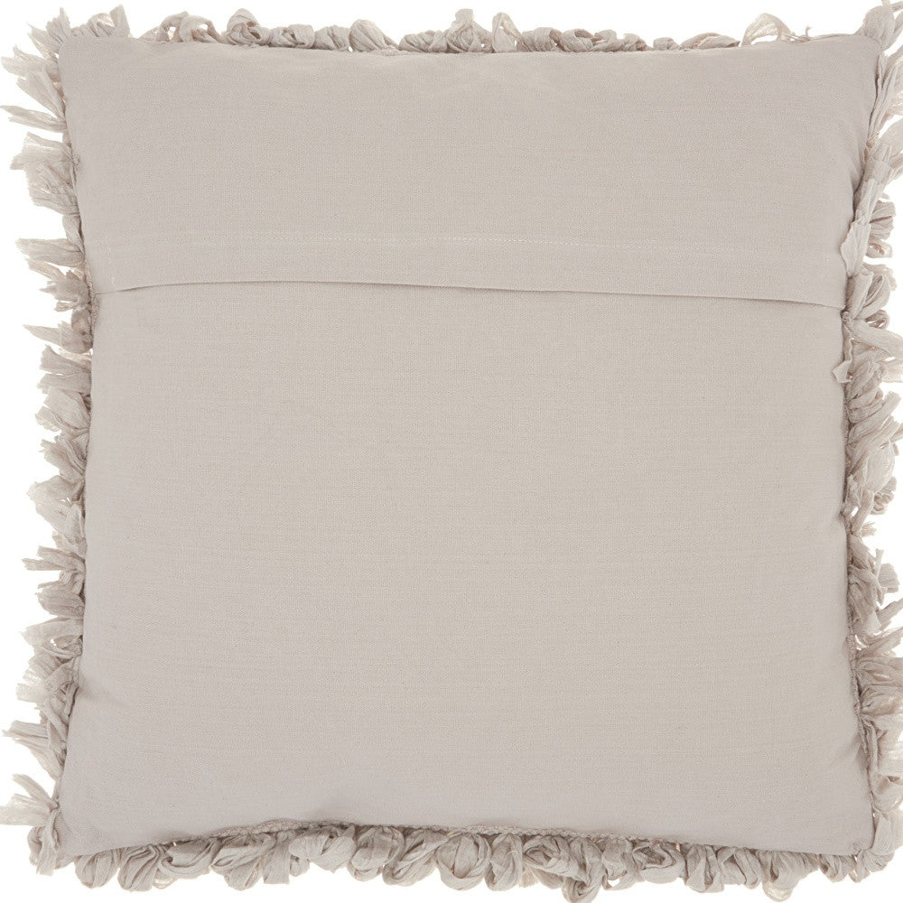 Loose Luscious Shag Light Gray Throw Pillow