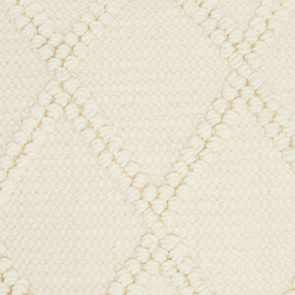 Ivory Textured Lattice Throw Pillow