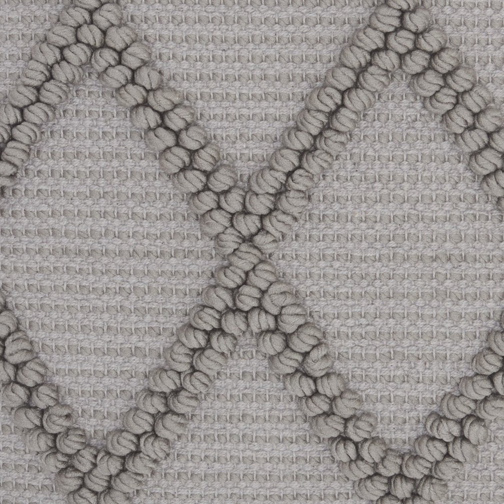 Light Gray Textured Lattice Throw Pillow