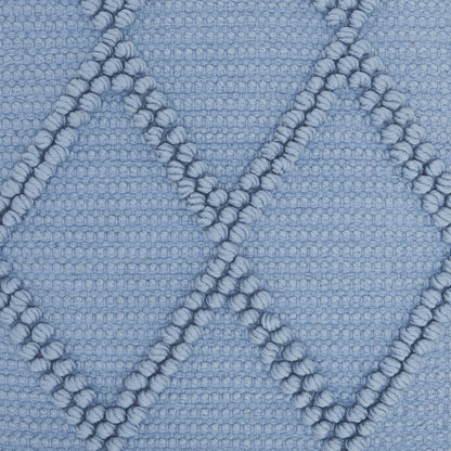 18" Blue Diamond Cotton Blend Throw Pillow with Texture
