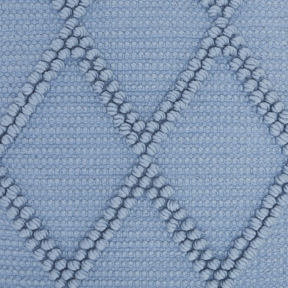 18" Blue Diamond Cotton Blend Throw Pillow with Texture