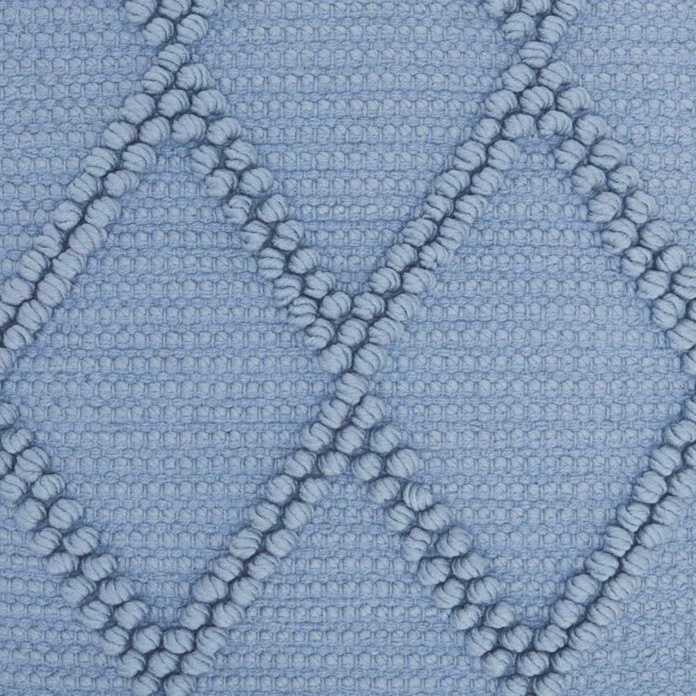 18" Blue Diamond Cotton Blend Throw Pillow with Texture