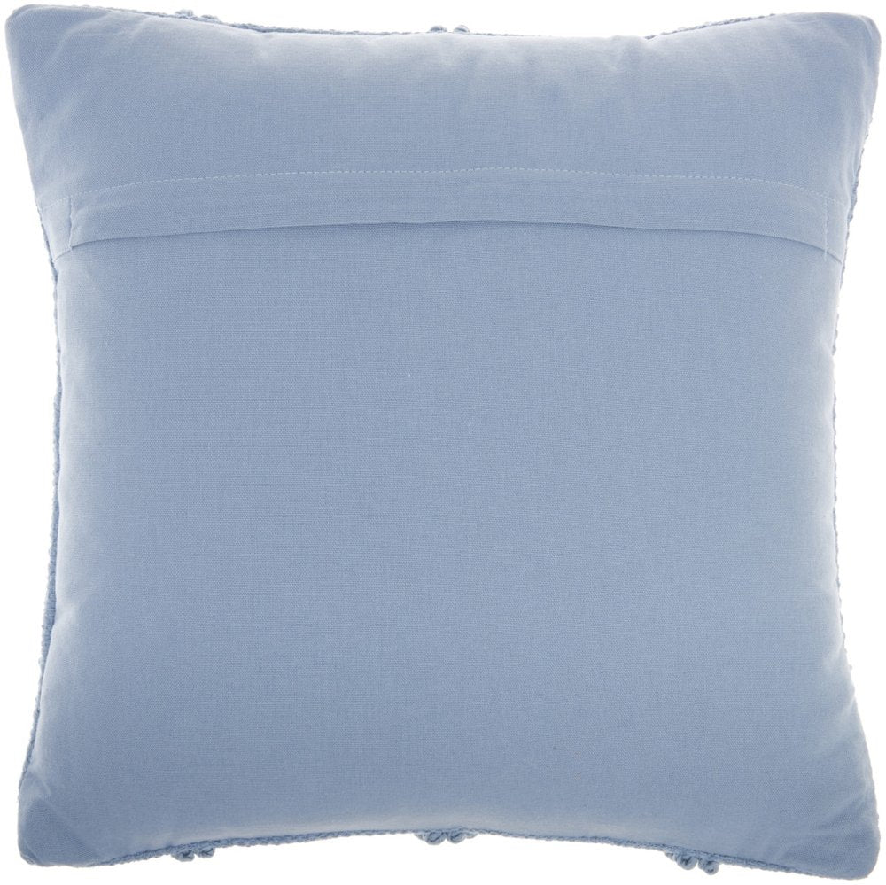 18" Blue Diamond Cotton Blend Throw Pillow with Texture