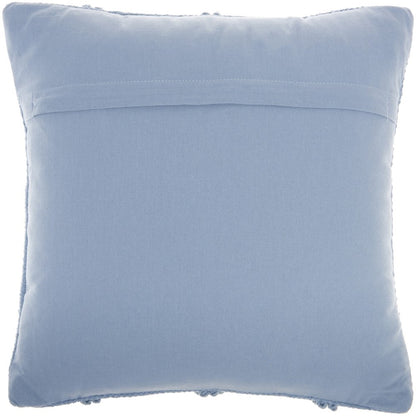 18" Blue Diamond Cotton Blend Throw Pillow with Texture