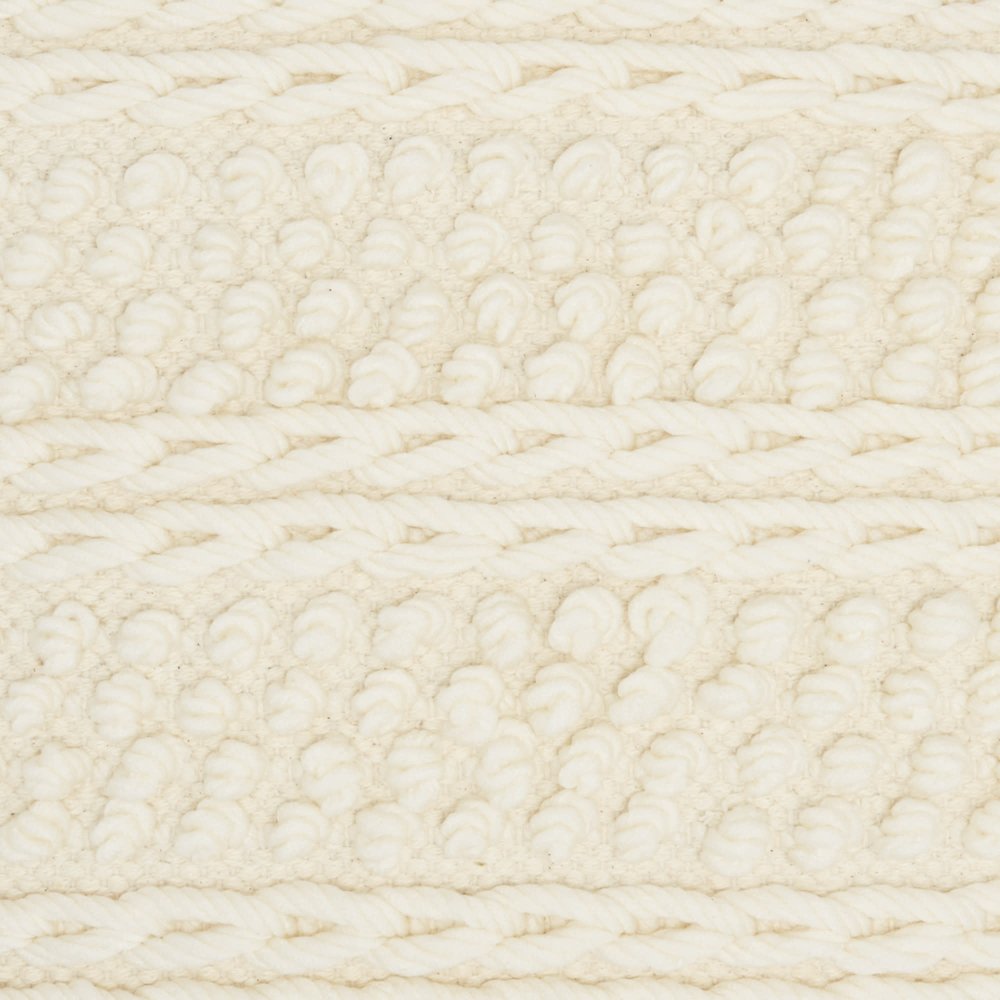 Ivory Textured Dots And Stripes Throw Pillow