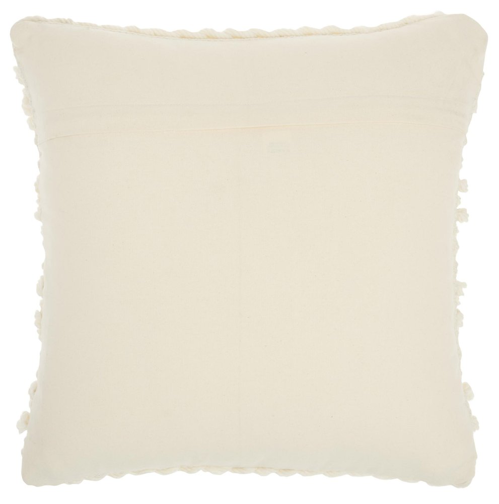 Ivory Textured Dots And Stripes Throw Pillow