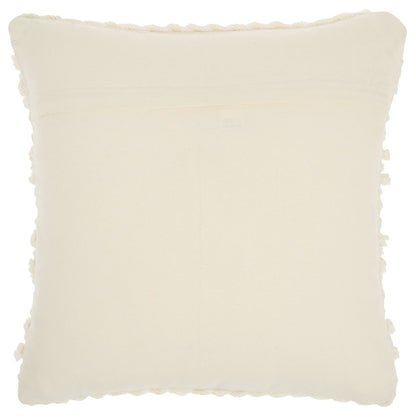 Ivory Textured Dots And Stripes Throw Pillow