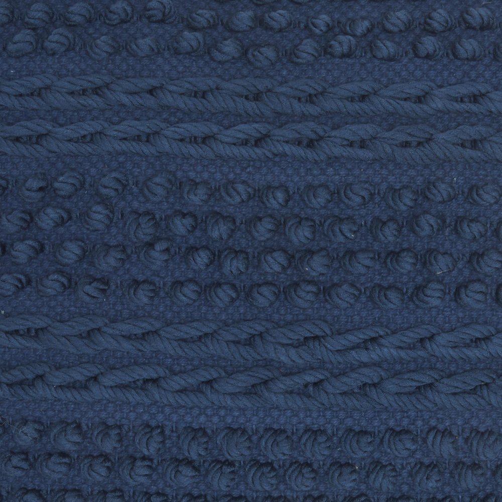 Navy Blue Textured Dots And Stripes Throw Pillow