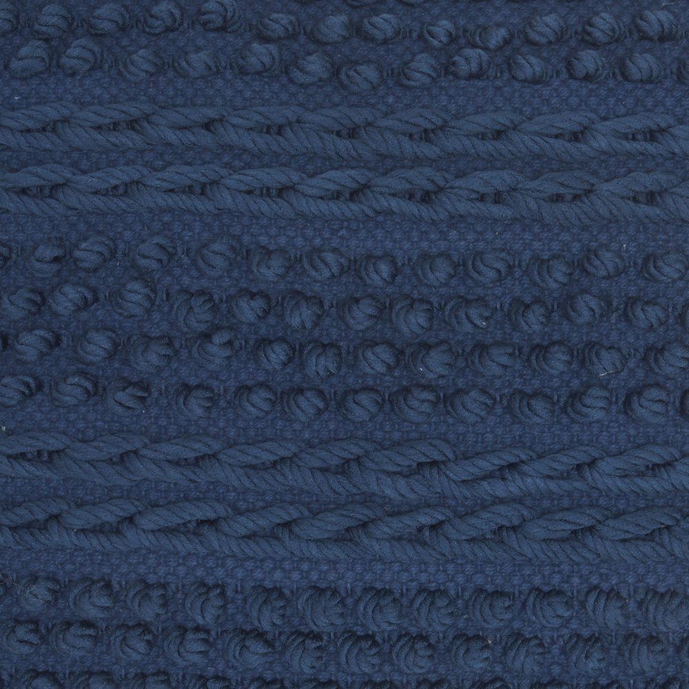 Navy Blue Textured Dots And Stripes Throw Pillow