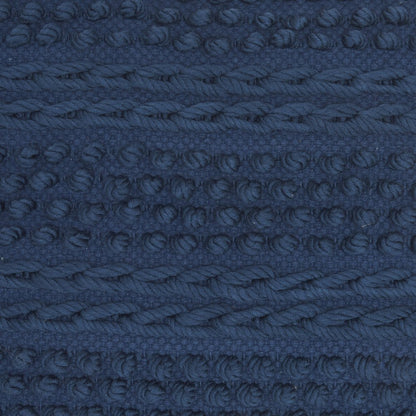 Navy Blue Textured Dots And Stripes Throw Pillow