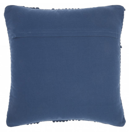 18" Navy Blue Textured Diamonds Throw Pillow