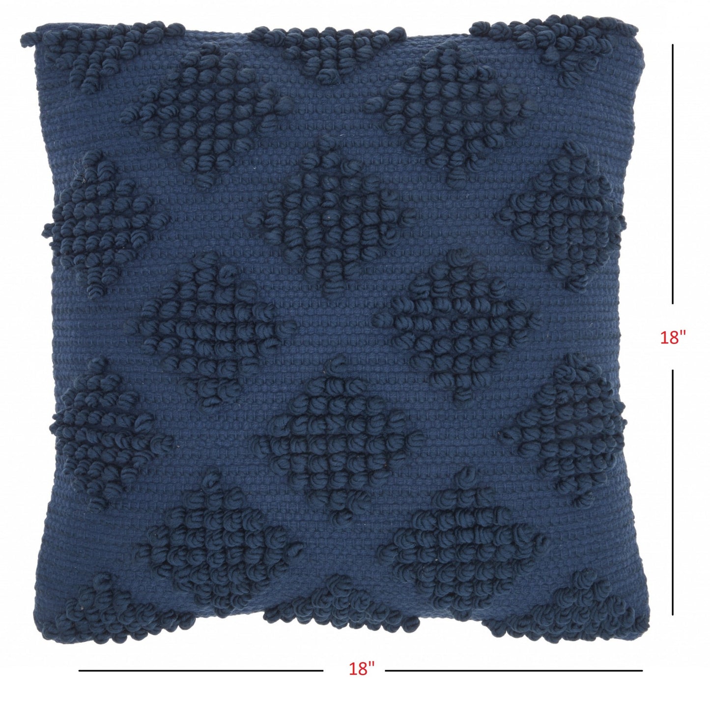 18" Navy Blue Textured Diamonds Throw Pillow