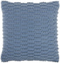 18" Blue Dot And Stripe Polyester and Cotton Blend Throw Pillow With Texture