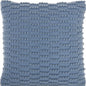 18" Blue Dot And Stripe Polyester and Cotton Blend Throw Pillow With Texture
