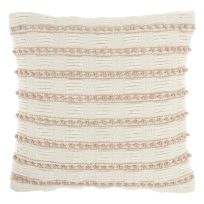 18" Blush Cotton Blend Throw Pillow