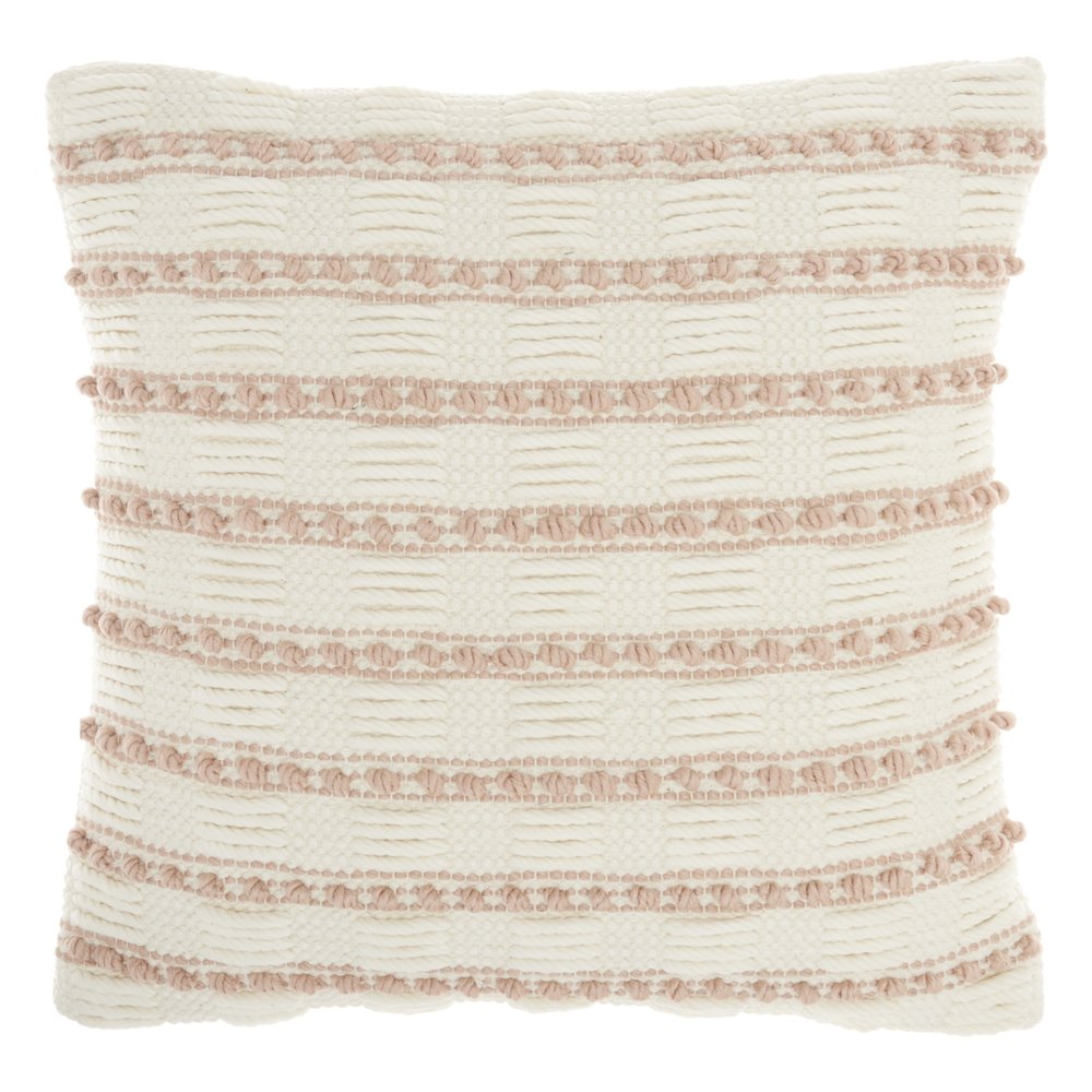 18" Blush Cotton Blend Throw Pillow