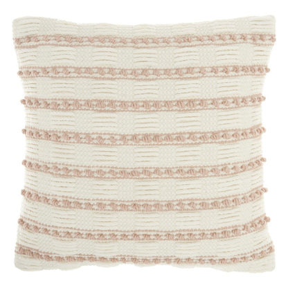 18" Blush Cotton Blend Throw Pillow