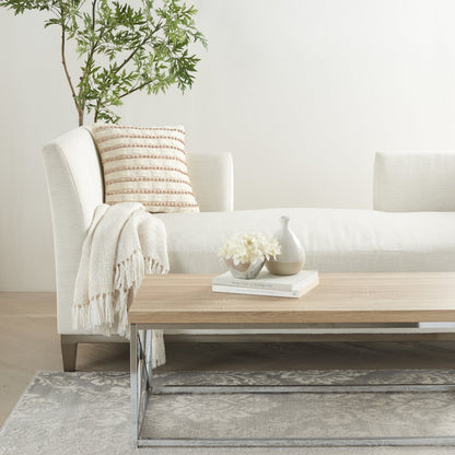 18" Blush Cotton Blend Throw Pillow