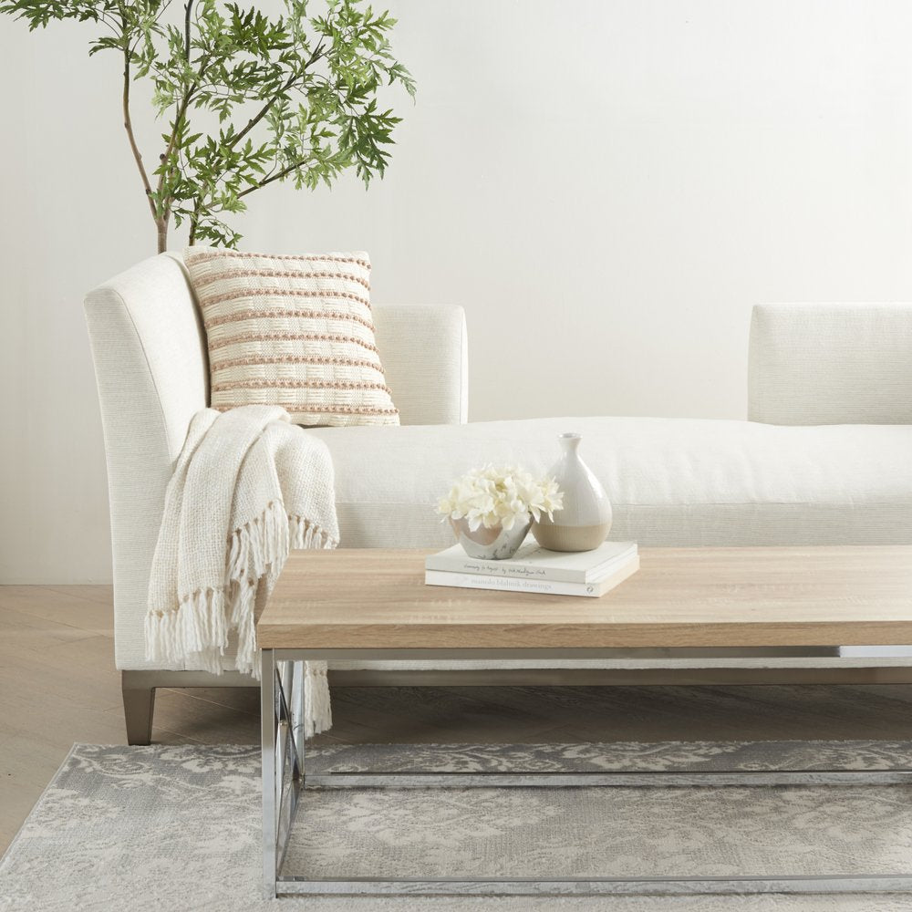 18" Blush Cotton Blend Throw Pillow