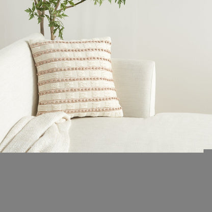 18" Blush Cotton Blend Throw Pillow