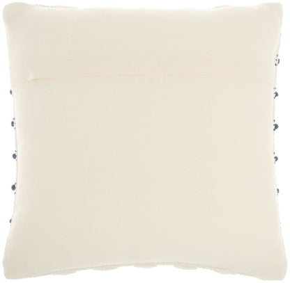 18" Navy Cotton Blend Throw Pillow