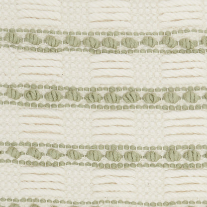 Sage And Ivory Textured Stripes Throw Pillow