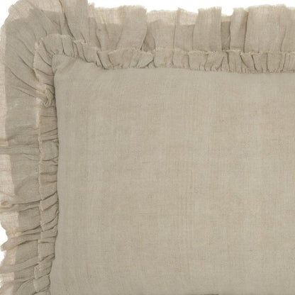 16" Beige Linen Throw Pillow