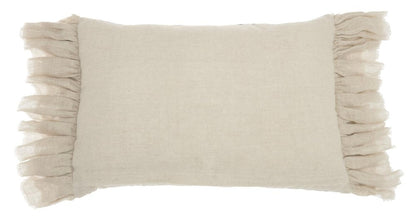 14" X 22" Steel Blue Pillow With Tassels Edges