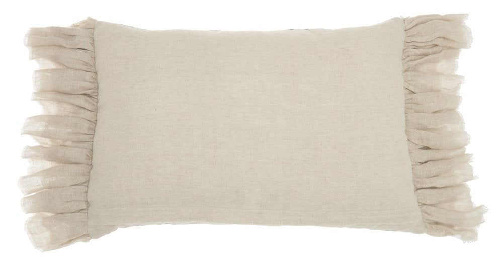 14" X 22" Steel Blue Pillow With Tassels Edges