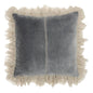 Wide Tasseled Marble Steel Blue Throw Pillow