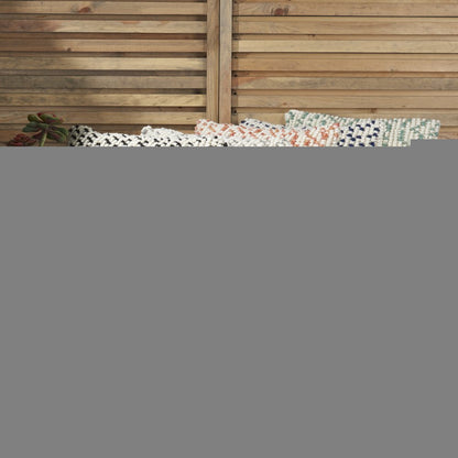 14" X 20" Coral and Beige Ribbed Indoor Outdoor Throw Pillow With Texture
