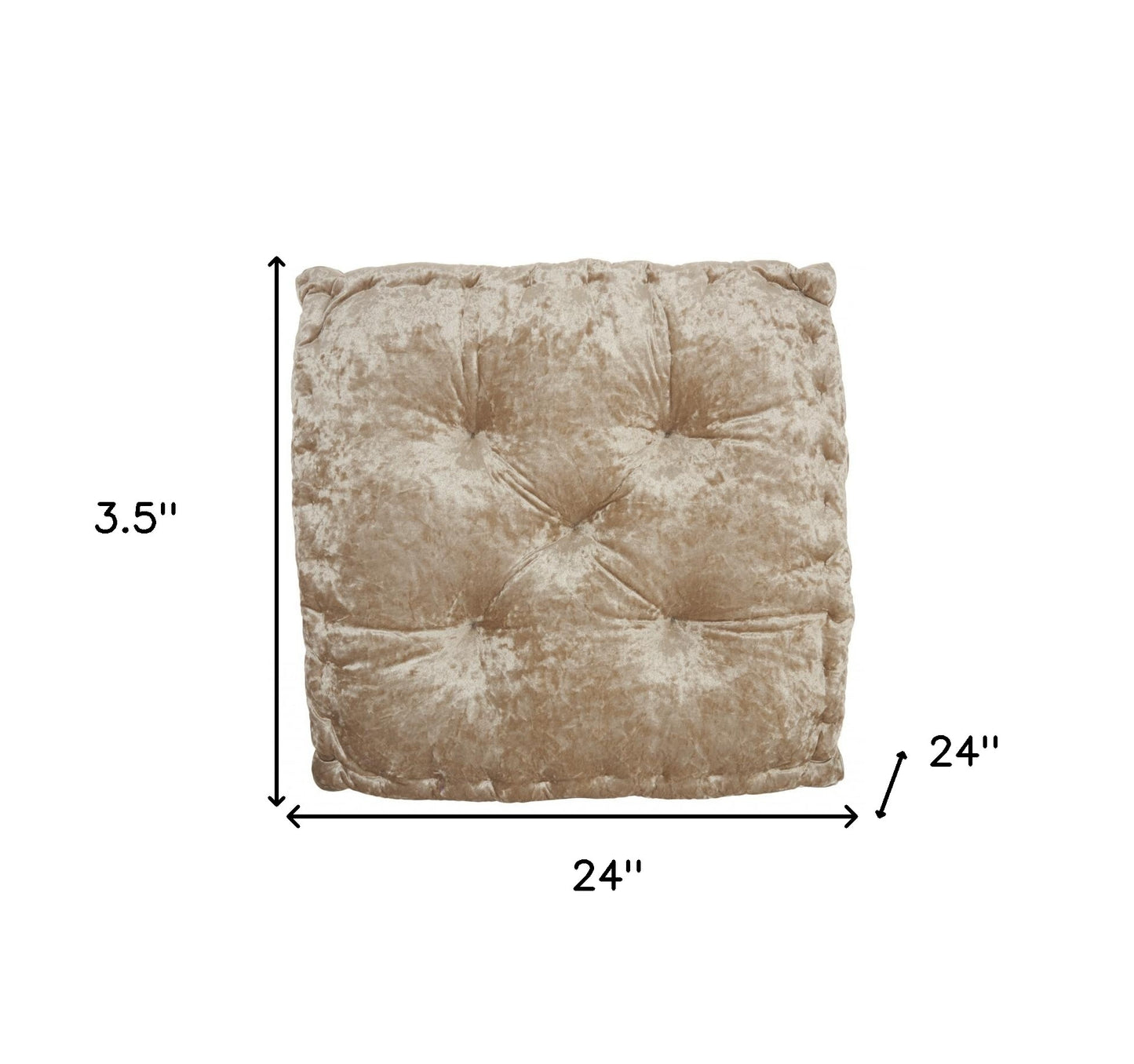 24" X 24" Beige Polyester Solid Color Floor Cushion