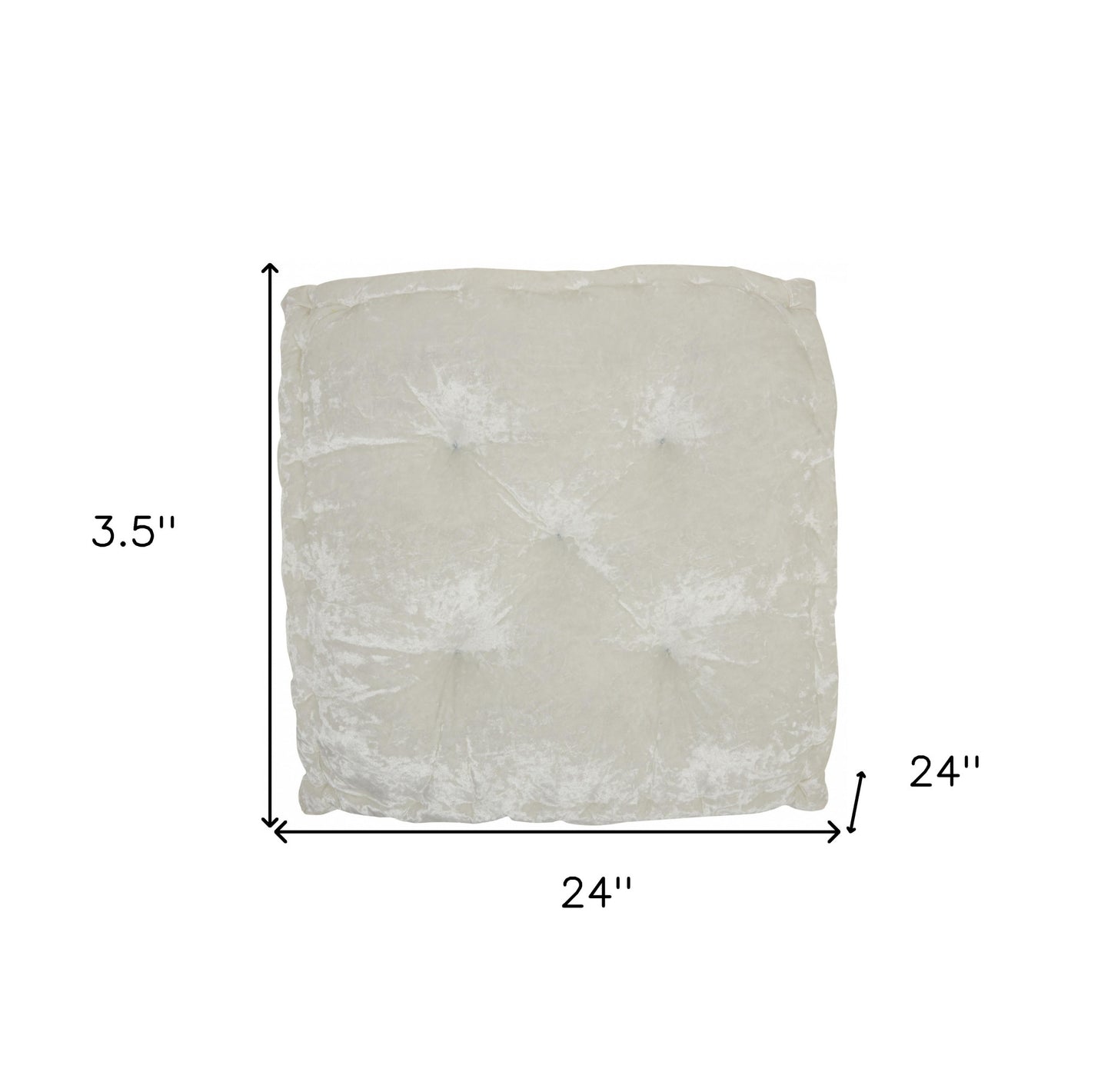 24" X 24" Ivory Polyester Solid Color Floor Cushion