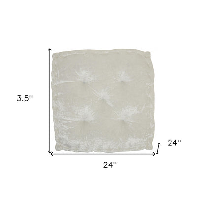 24" X 24" Ivory Polyester Solid Color Floor Cushion