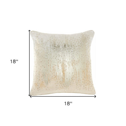 18" Cream Velvet Throw Pillow