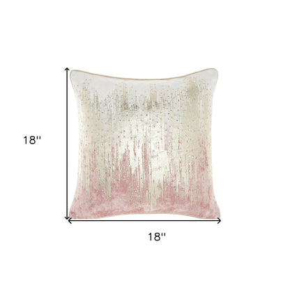 18" Pink Velvet Throw Pillow