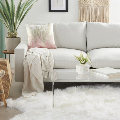 18" Pink Velvet Throw Pillow