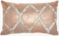 12" X 20" Rose Gold and White Metallic and Cowhide Throw Pillow