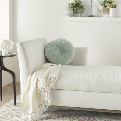 16" X 16" Mint Green Round Velvet